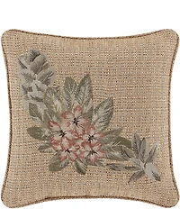 J. Queen New York Martinique Floral Embroidery Square Pillow