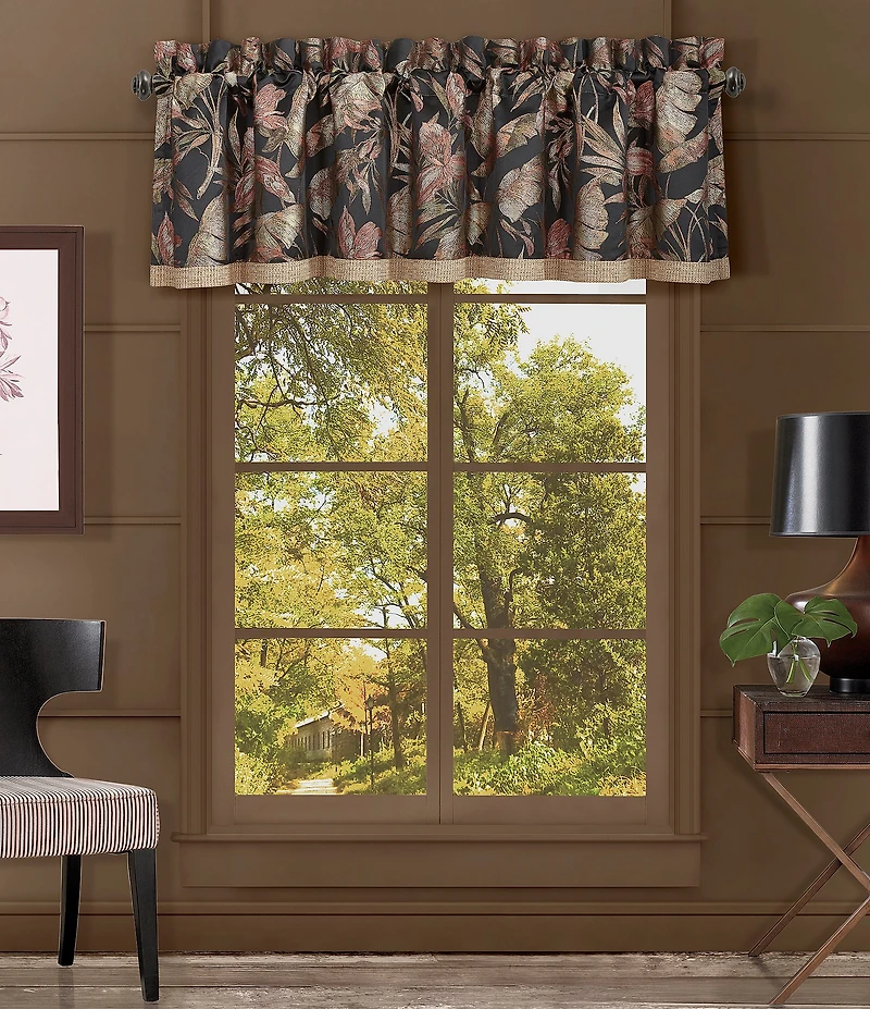 J. Queen New York Martinique Tropical Palm Leaf Print Window Treatment