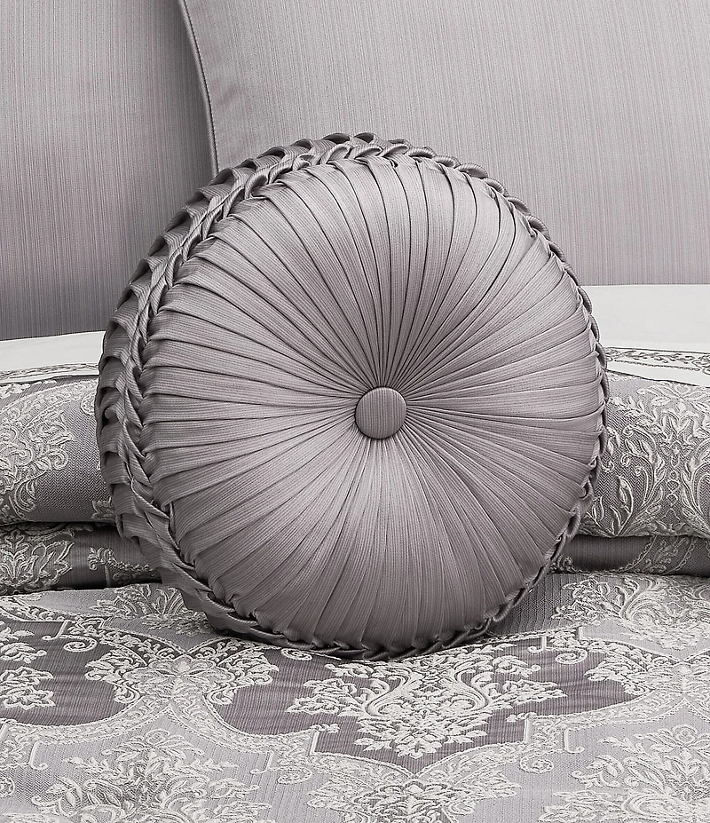 J. Queen New York Mary Lavender Button-Tufted Round Pillow