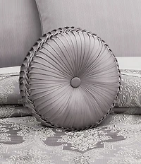 J. Queen New York Mary Lavender Button-Tufted Round Pillow