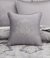 J. Queen New York Mary Woven Damask Embroidered Square Pillow