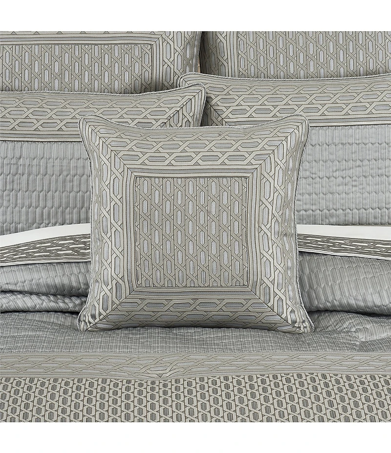 J. Queen New York Metropolitan Woven Geometric Design Reversible Square Pillow