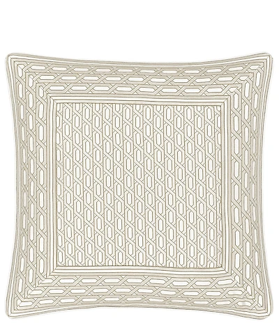 J. Queen New York Metropolitan Woven Geometric Framed Pattern Reversible Euro Sham