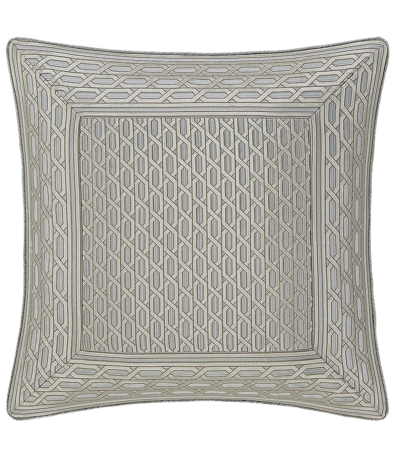J. Queen New York Metropolitan Woven Geometric Framed Pattern Reversible Euro Sham
