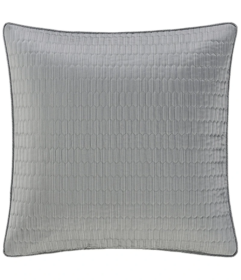 J. Queen New York Metropolitan Woven Geometric Framed Pattern Reversible Euro Sham
