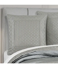 J. Queen New York Metropolitan Woven Geometric Framed Pattern Reversible Euro Sham