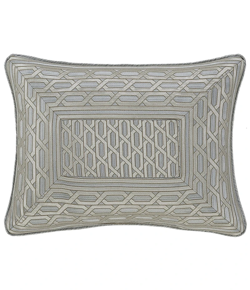J. Queen New York Metropolitan Woven Geometric Pattern Reversible Boudoir Pillow