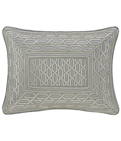 J. Queen New York Metropolitan Woven Geometric Pattern Reversible Boudoir Pillow