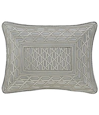 J. Queen New York Metropolitan Woven Geometric Pattern Reversible Boudoir Pillow