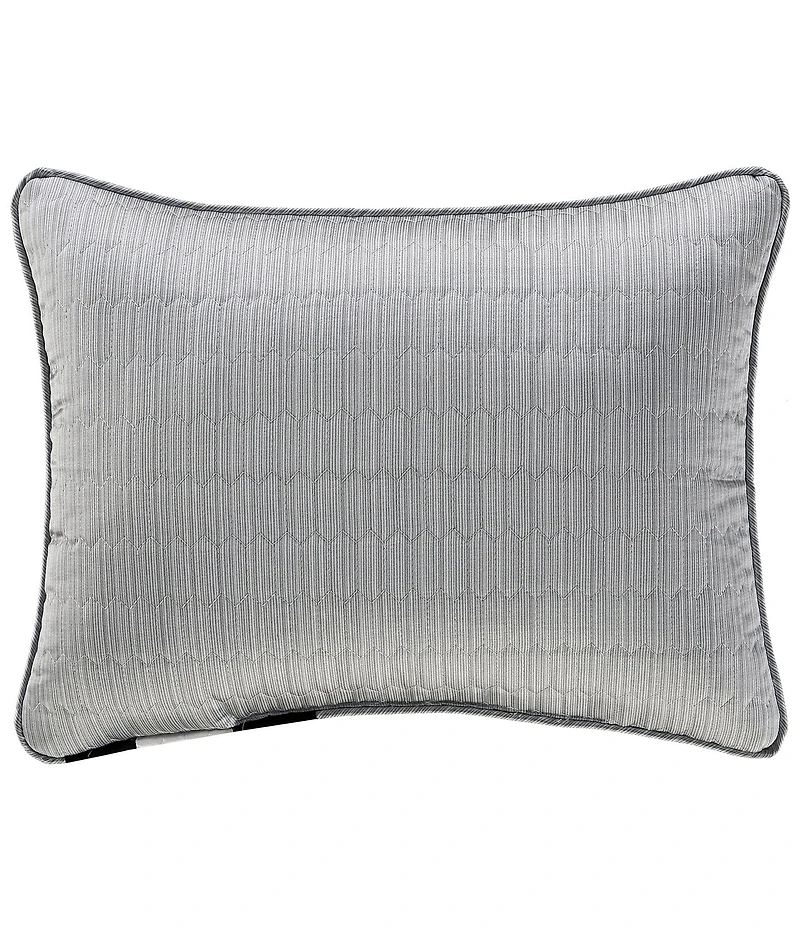 J. Queen New York Metropolitan Woven Geometric Pattern Reversible Boudoir Pillow