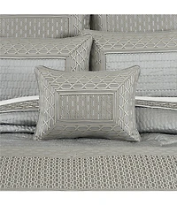 J. Queen New York Metropolitan Woven Geometric Pattern Reversible Boudoir Pillow