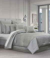J. Queen New York Metropolitan Woven Geometric Pattern Reversible Boudoir Pillow