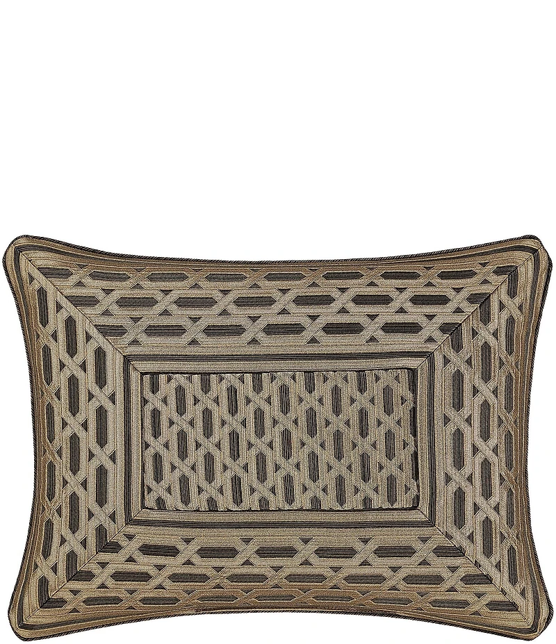 J. Queen New York Metropolitan Woven Geometric Pattern Reversible Boudoir Pillow