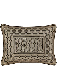 J. Queen New York Metropolitan Woven Geometric Pattern Reversible Boudoir Pillow