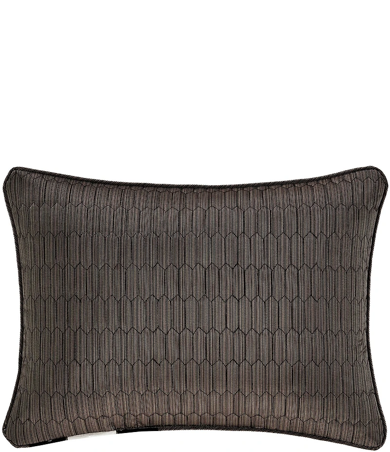 J. Queen New York Metropolitan Woven Geometric Pattern Reversible Boudoir Pillow
