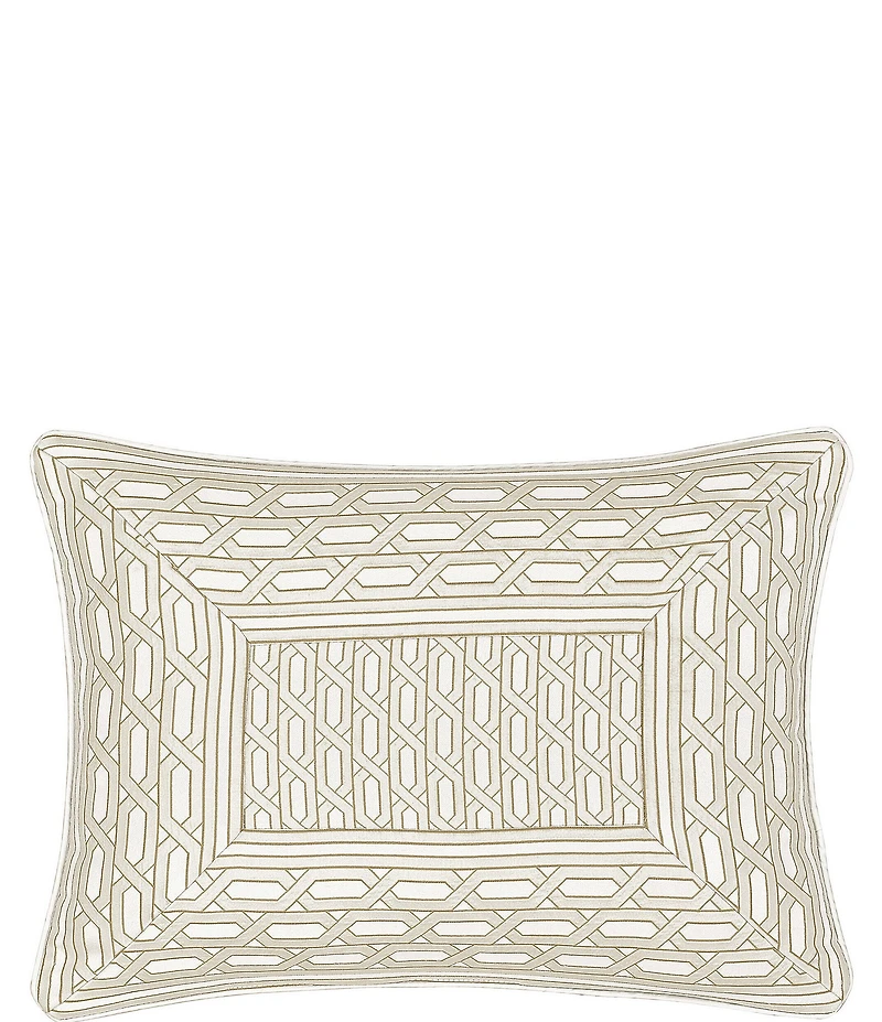 J. Queen New York Metropolitan Woven Geometric Pattern Reversible Boudoir Pillow