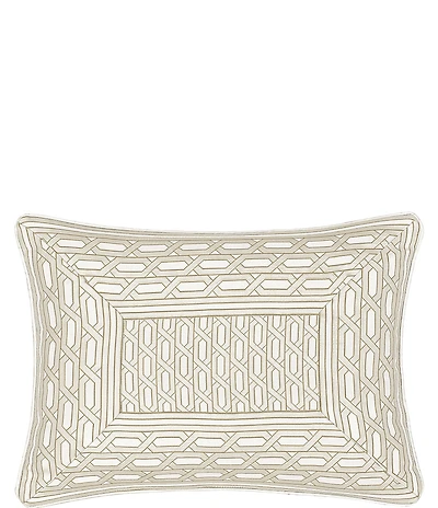 J. Queen New York Metropolitan Woven Geometric Pattern Reversible Boudoir Pillow