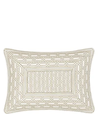 J. Queen New York Metropolitan Woven Geometric Pattern Reversible Boudoir Pillow