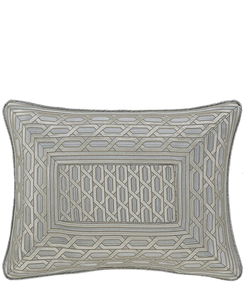 J. Queen New York Metropolitan Woven Geometric Pattern Reversible Boudoir Pillow