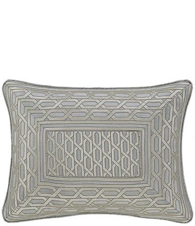 J. Queen New York Metropolitan Woven Geometric Pattern Reversible Boudoir Pillow