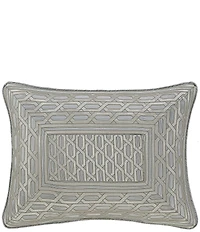 J. Queen New York Metropolitan Woven Geometric Pattern Reversible Boudoir Pillow