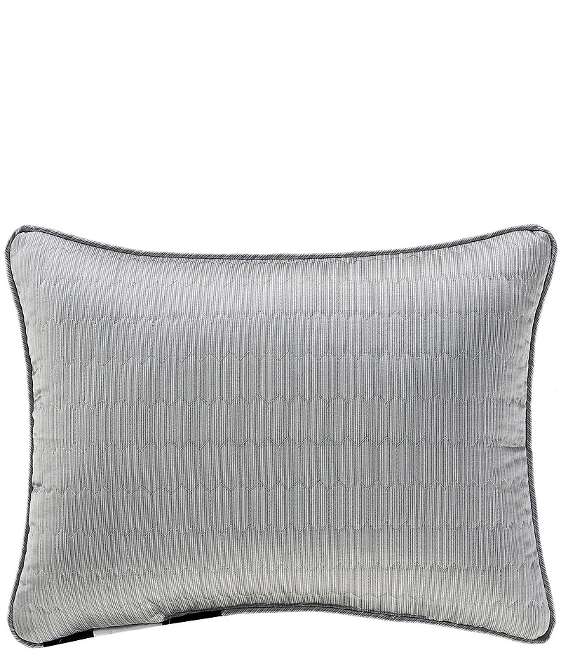 J. Queen New York Metropolitan Woven Geometric Pattern Reversible Boudoir Pillow