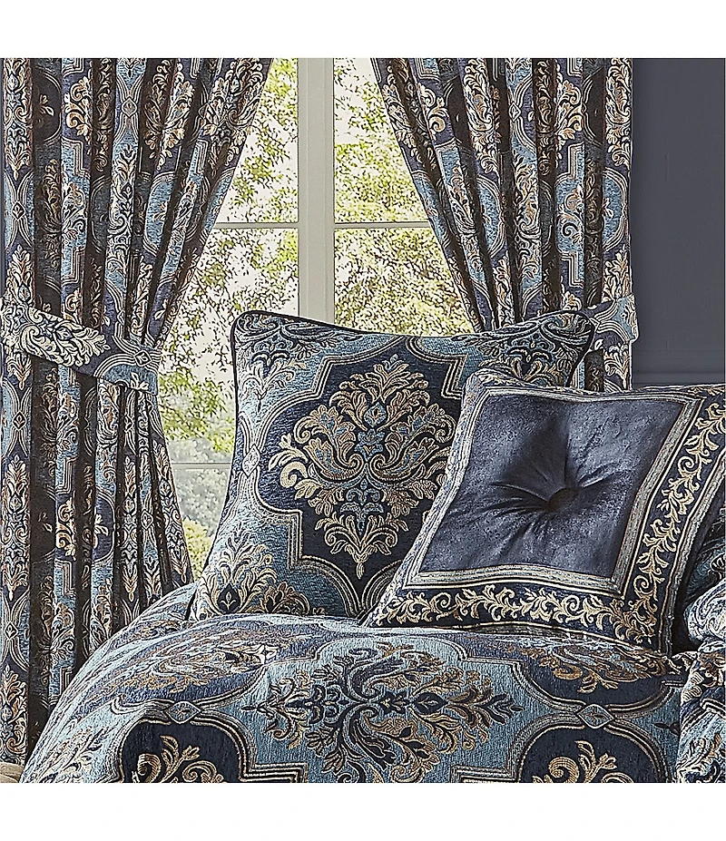 J. Queen New York Middlebury Woven Indigo Square Pillow
