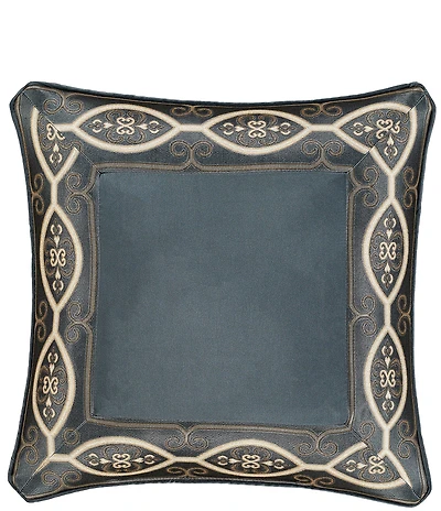 J. Queen New York Monroe Woven Medallion Border Reversible Decorative Throw Square Pillow