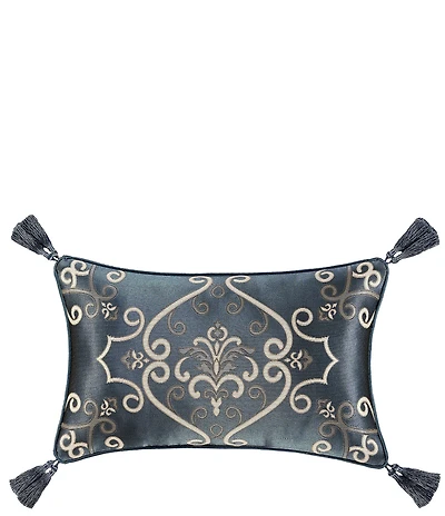 J. Queen New York Monroe Woven Medallion Tassel Reversible Boudoir Pillow