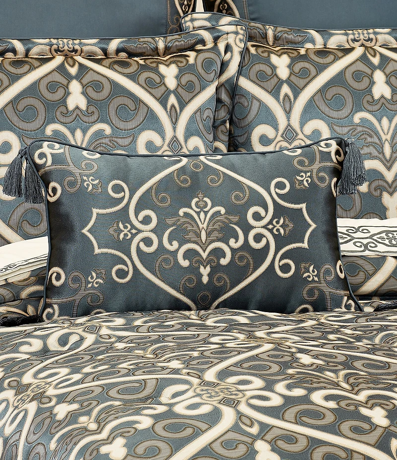 J. Queen New York Monroe Woven Medallion Tassel Reversible Boudoir Pillow