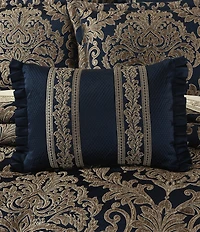 J. Queen New York Monte Carlo Woven Damask Pleated Flange Reversible Boudoir Pillow