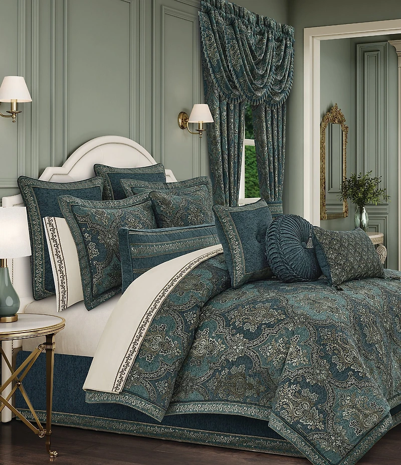 J. Queen New York Nancy Woven Chenille Striped Reversible Bolster Pillow