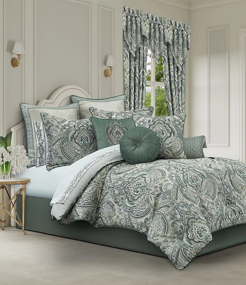 J. Queen New York Nico Embroidered Damask Decorative Reversible Square Pillow