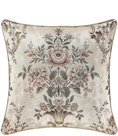 J. Queen New York Pecora Woven Floral Bouquet Reversible Square Decorative Pillow