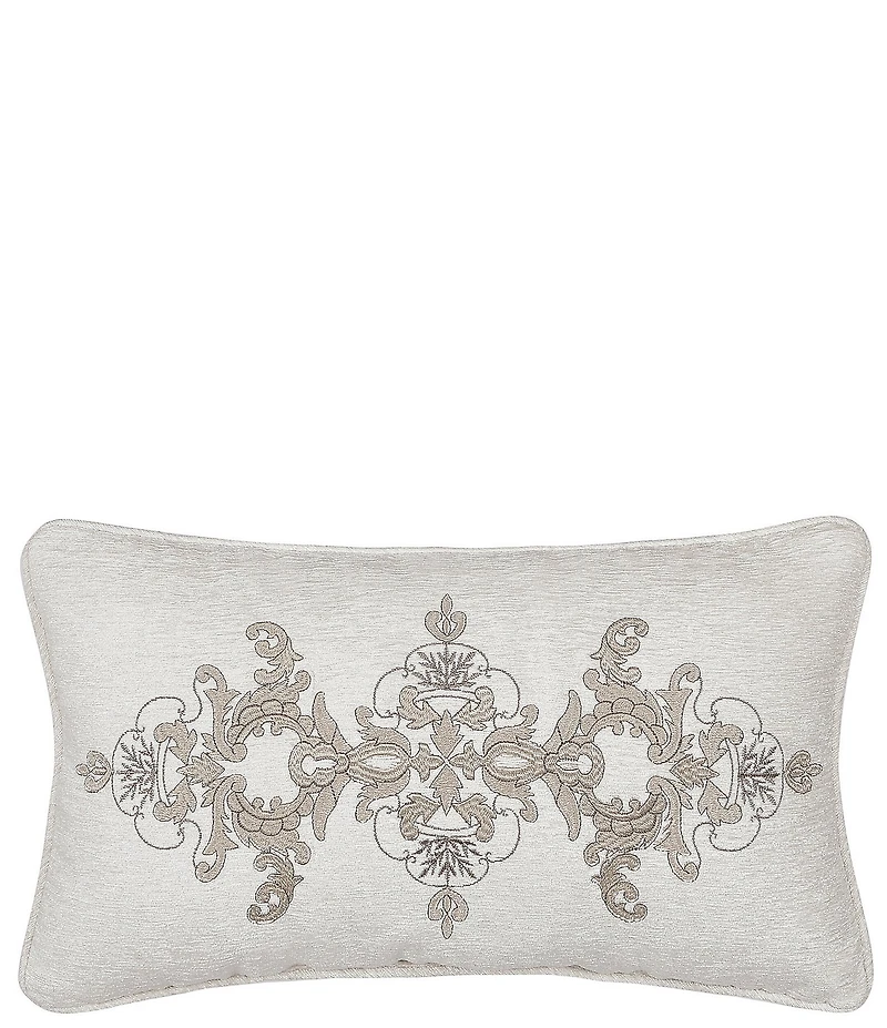 J. Queen New York Queensbury Embroidered Damask Boudoir Throw Pillow