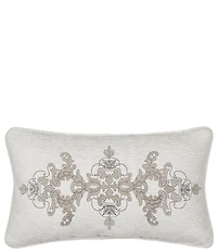 J. Queen New York Queensbury Embroidered Damask Boudoir Throw Pillow
