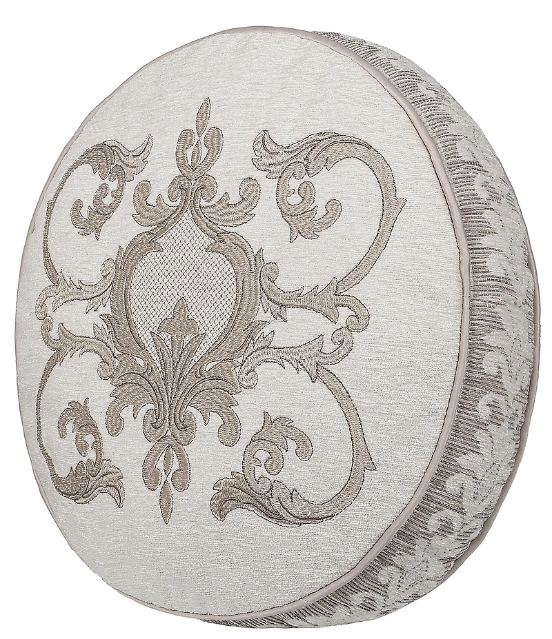 J. Queen New York Queensbury Embroidered Medallion Round Pillow