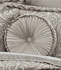 J. Queen New York Regina Button-Tufted Round Pillow