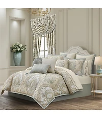 J. Queen New York Rita Button-Tufted Pleated Detail Woven Round Pillow