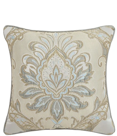 J. Queen New York Rita Woven Damask Decorative Square Accent Pillow