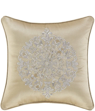 J. Queen New York Romero 18#double; Decorative Medallion Embroidery Square Pillow