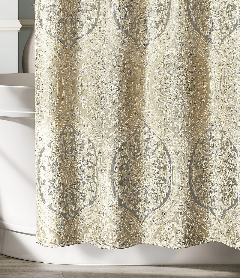 J. Queen New York Romero Shimmering Woven Medallion Shower Curtain