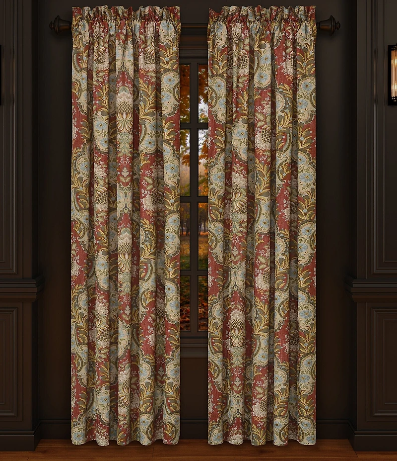J. Queen New York Sayre Stria Textured Floral Print Window Treatment