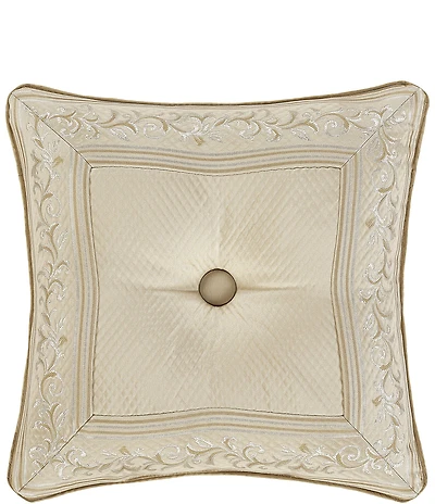 J. Queen New York Sezanne Tufted-Button Framed Reversible Square Pillow