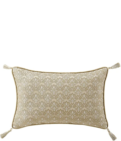 J. Queen New York Sondra Multi-Colored Tassel Woven Foulard Reversible Boudoir Decorative Pillow