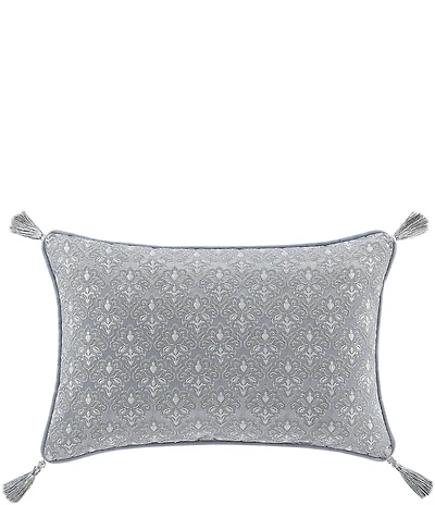 J. Queen New York Sondra Multi-Colored Tassel Woven Foulard Reversible Boudoir Decorative Pillow