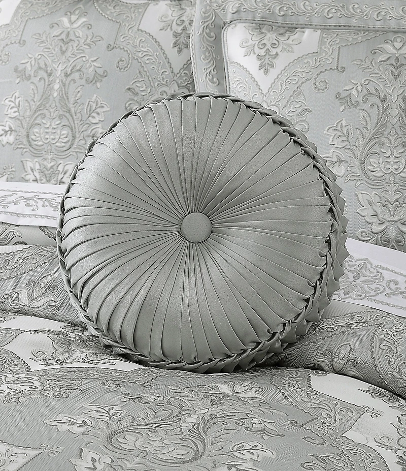 J. Queen New York Sondra Woven Button-Tufted Round Pillow