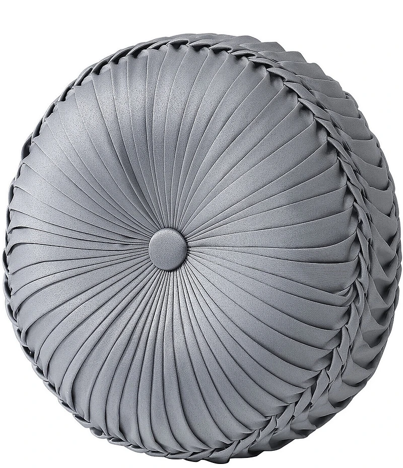 J. Queen New York Sondra Woven Button-Tufted Round Pillow
