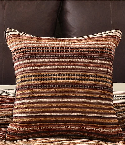 J. Queen New York Sundance Woven Chenille Stripe Reversible Decorative Square Pillow