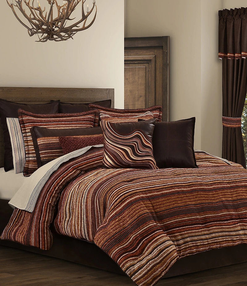 J. Queen New York Sundance Woven Chenille Stripe Reversible Decorative Square Pillow